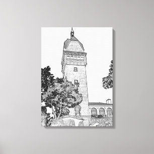 Heublein Tower - Connecticut Sketch Art Canvas Print