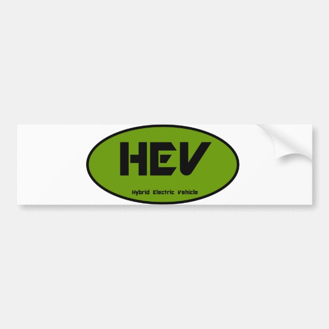 HEV hybrid electric vehicle Bumper Sticker (Front)