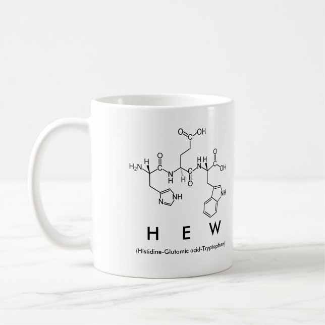 Hew peptide name mug (Left)
