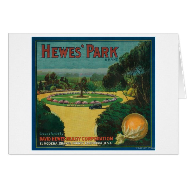 Hewe's Park Orange LabelEl Modena, CA (Front Horizontal)