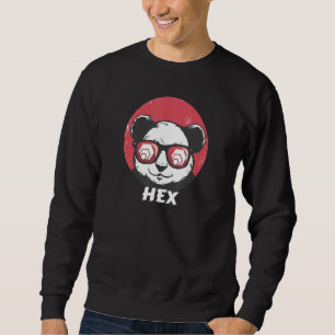 Hex Cute Crypto Panda Sun Glasses Retro Cryptocurr Sweatshirt