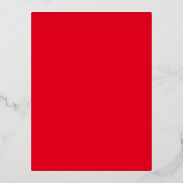 Hex E6001D, Bean Red  Foil Holiday Postcard (Front)