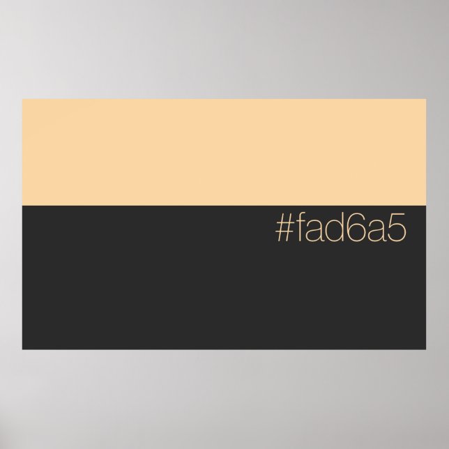 Hex FAD6A5 Warm Pale Orange Peach Minimalist Poster (Front)