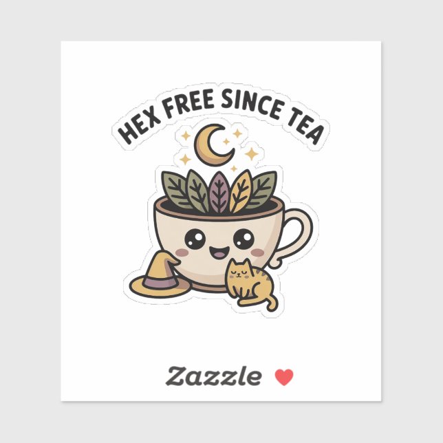 Hex Free Since Tea — cosy witch tea & cat (Sheet)