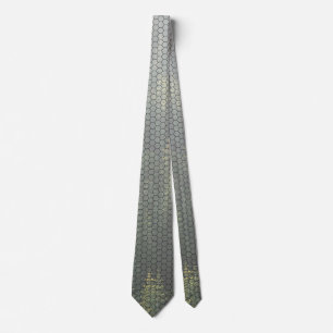 Hex Grid Gray Ombre Evergreen Tie