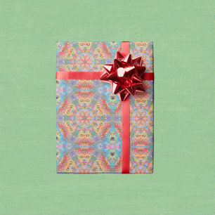 Hex Mandala Rainbow Wrapping Paper