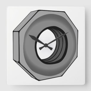 Hex Nut Square Wall Clock