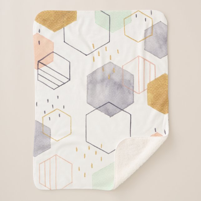 Hex Scatter Sherpa Blanket (Front)