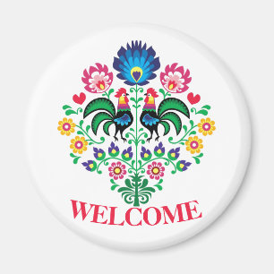 Hex Sign Polish Welcome Bird Magnet