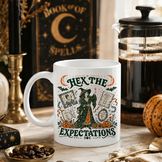 Hex the Expectations Witchy Feminist Halloween Art Coffee Mug