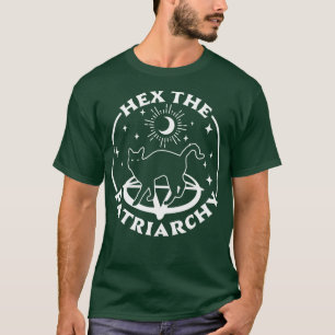 Hex The Patriarchy Feminist Witch Halloween Cat Go T-Shirt