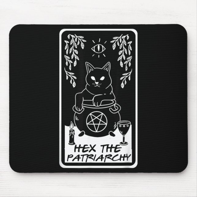 Hex The Patriarchy Feminist Witch Halloween Witch Mouse Pad (Front)