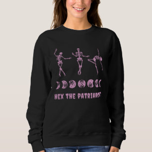 Hex The Patriarchy Goth Feminism Pink Dancing Skel Sweatshirt