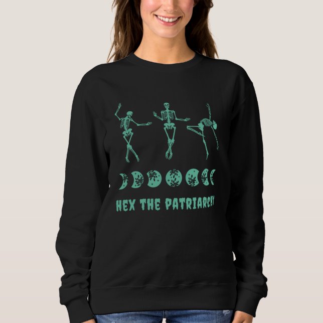 Hex The Patriarchy Goth Witch Feminism Mint Green  Sweatshirt (Front)