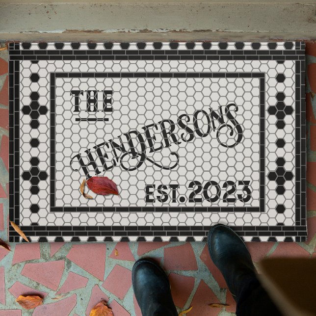 Hex Tile Print Personalised Door Mat (Creator Uploaded)
