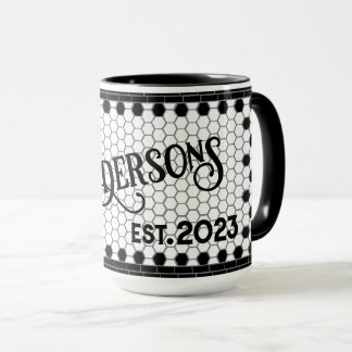 Hex Tile Print Personalised Mug