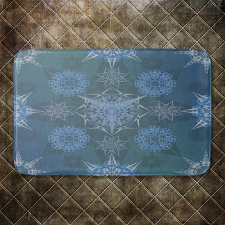 Hexa triangles yantra petals inscription  bath mat