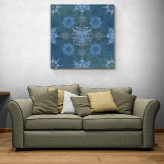 Hexa triangles yantra petals inscription canvas print