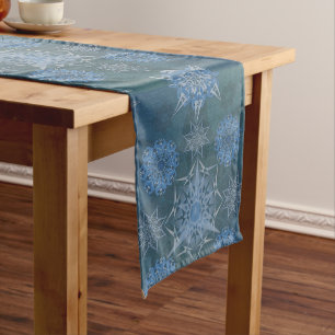 Hexa triangles yantra petals inscription  long table runner