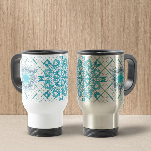 Hexa triangles Yantra Petals Travel Mug