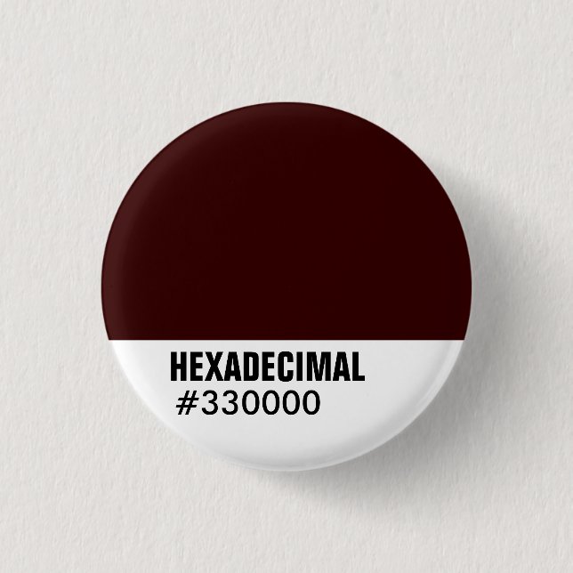 HEXADECIMAL Colour Template - Customised 3 Cm Round Badge (Front)