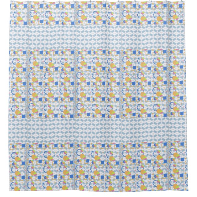 Hexagon Abstract  All Over Print  Shower Curtain (Front)