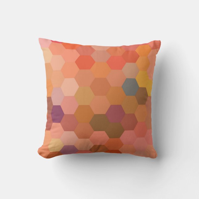 Hexagon Abstract Art | Modern Geometric Pattern 2 Cushion (Front)