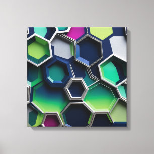 Hexagon abstract canvas print