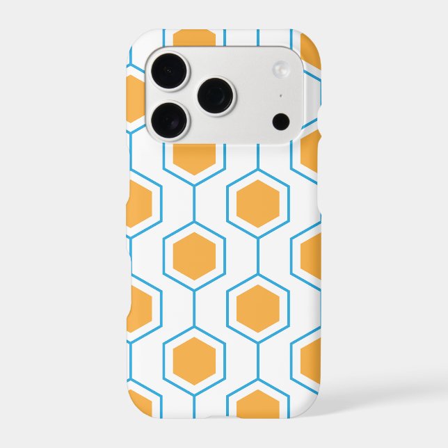 Hexagon abstract geometrical pattern in orange blu (Back)