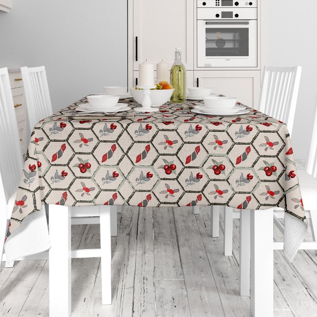 Hexagon and plant motifs tablecloth (Creator Uploaded)