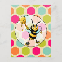 Hexagon Background with Honey Bee