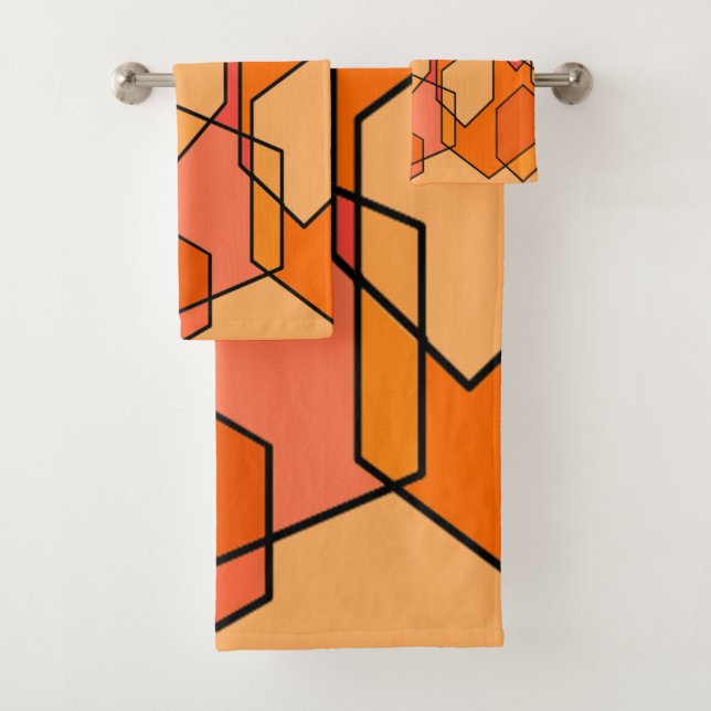 Hexagon Bauhaus Bath Towel Set (Insitu)