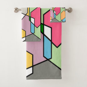 Hexagon Bauhaus Bath Towel Set