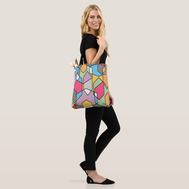 Hexagon Bauhaus - Pastels Tote Bag (On Model)