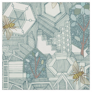 hexagon city fabric