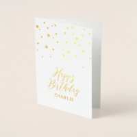Hexagon Confetti Stylish Custom Happy Birthday