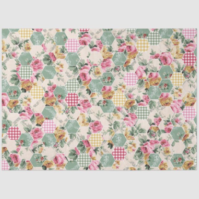 Hexagon Cottage Wallpaper Tissue Paper (Front)