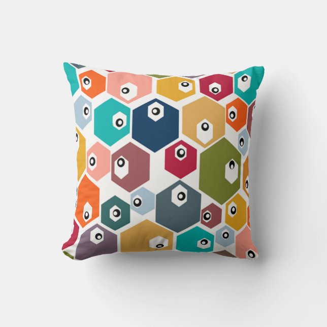 Hexagon Eyeballs  Cushion (Front)