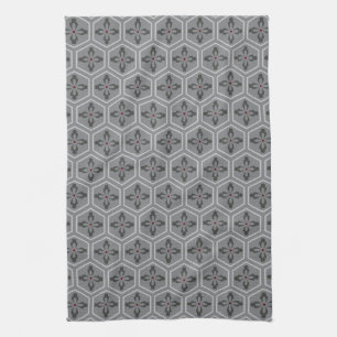 Hexagon floral tea towel