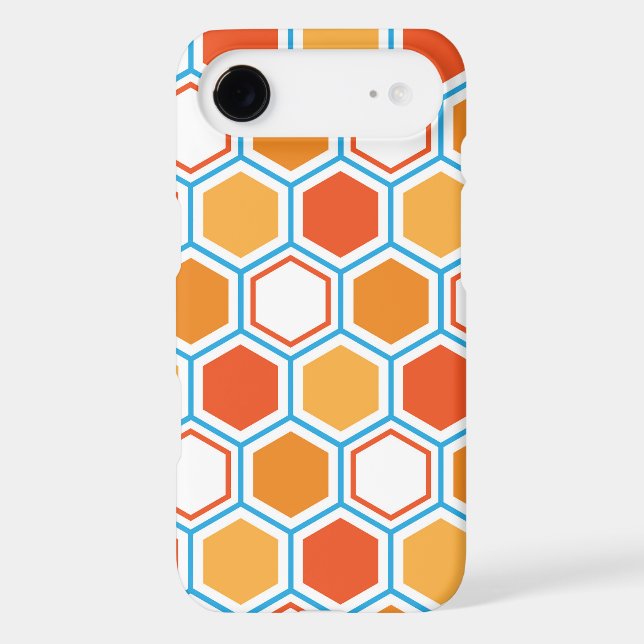 Hexagon in orange, blue and white (Back)