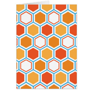 Hexagon in orange, blue and white