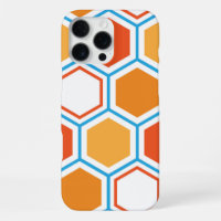 Hexagon in orange, blue and white