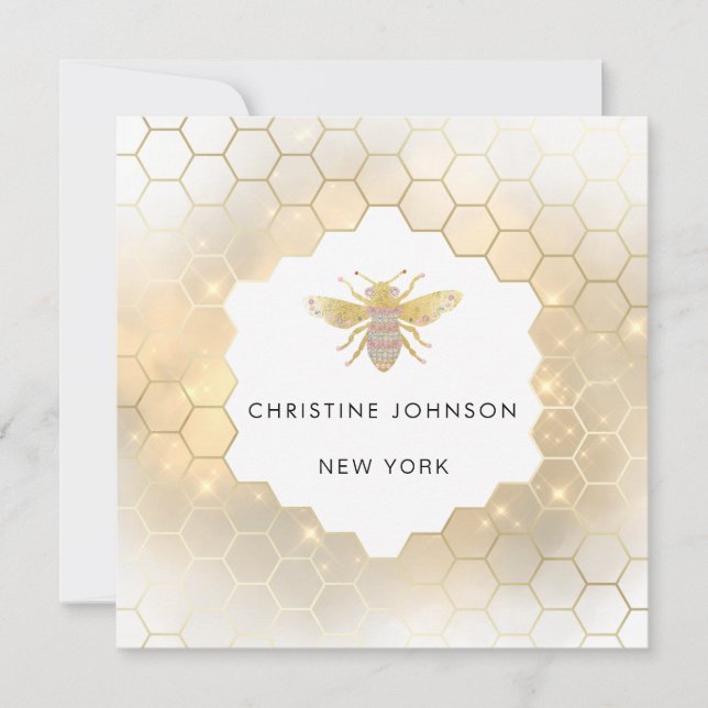 hexagon jewel bee logo card (Front)