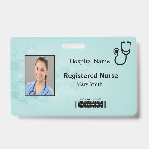 Hexagon Medical Stethoscope Photo ID Badge