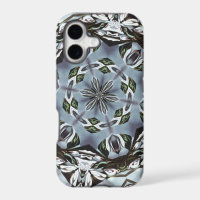 Hexagon Of Jungle Leaves and Tropical Flowers