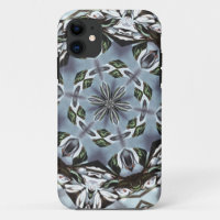 Hexagon Of Jungle Leaves and Tropical Flowers