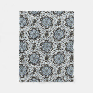 Hexagon Of Jungle Leaves and Tropical Flowers Fleece Blanket