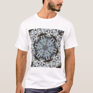 Hexagon Of Jungle Leaves and Tropical Flowers T-Shirt