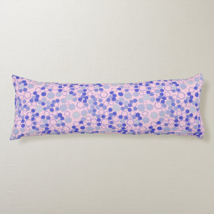 Hexagon pattern 01b.Blue. Lpink BG Body Cushion