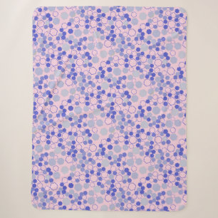 Hexagon pattern 01b.Blue. Lpink BG Sherpa Blanket